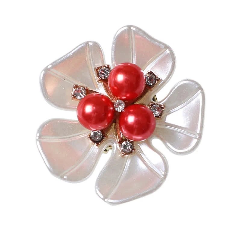 1 Pair Gardenia Flower Pearl Bud Snap-On Shirt Button Covers - Image 5