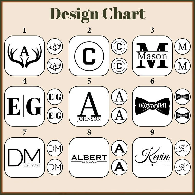 1 Pair Classic Custom Name Wooden Cufflinks with Box - Image 4
