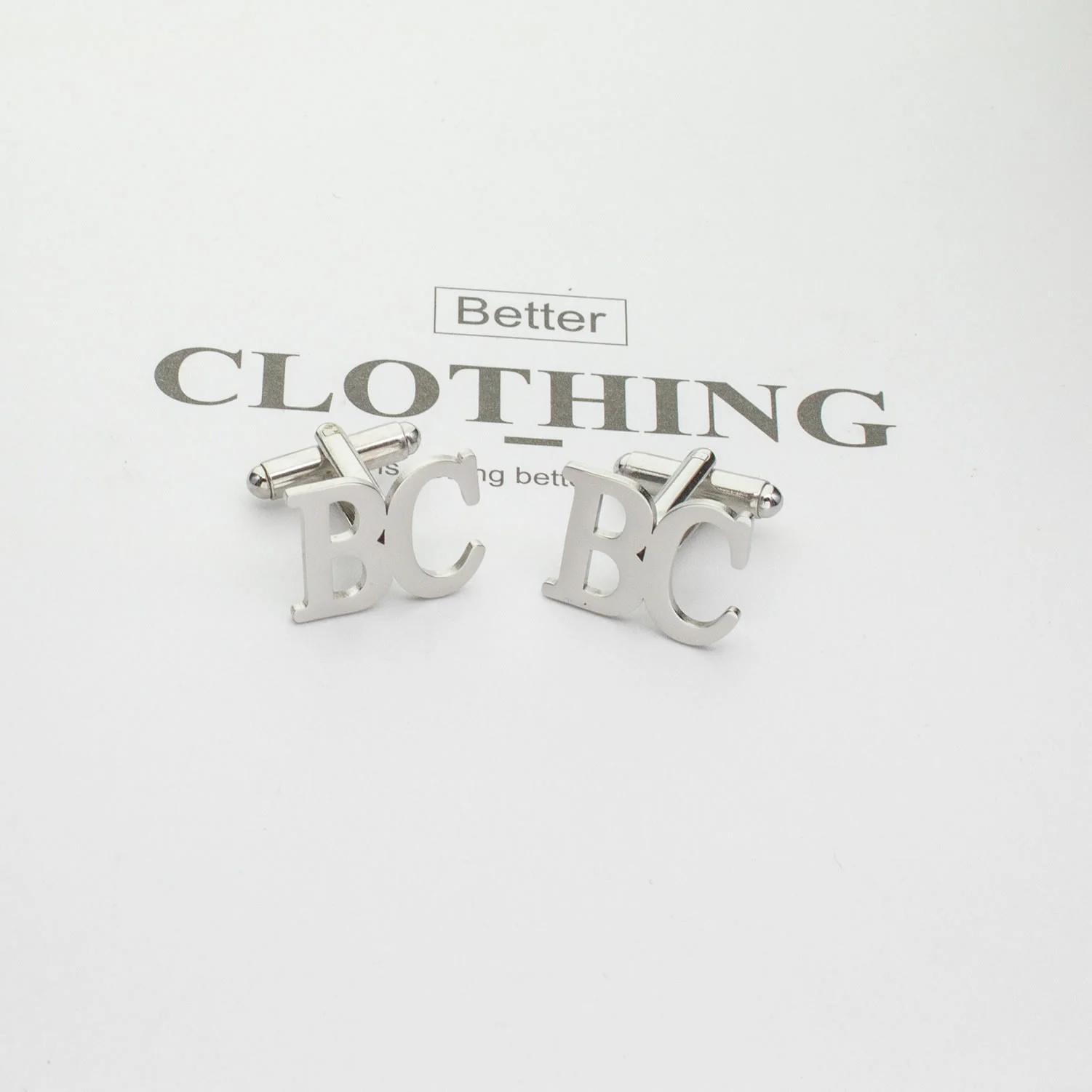1 Pair Custom Letter Button Covers Set Suit Cufflinks - Image 8