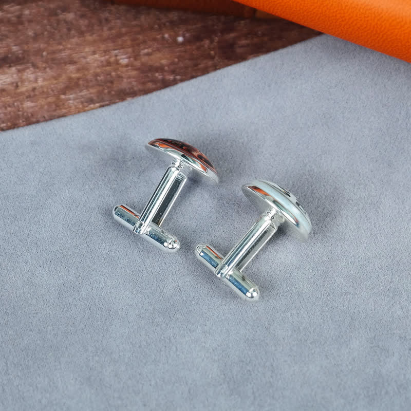 1 Pair Custom Photo & Name Round Shape Suit Cufflinks - Image 6