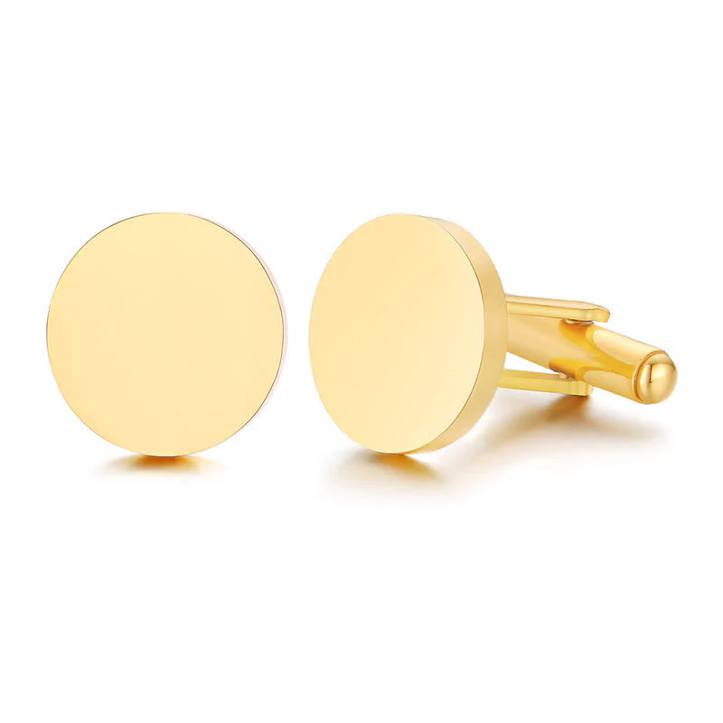 1 Pair Laser Engraved Custom Round Shape Suit Cufflinks - Image 10