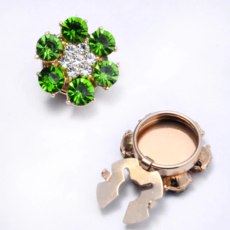 1 Pair Shiny Pearl Rhinestone Snap-On Button Covers - Image 11