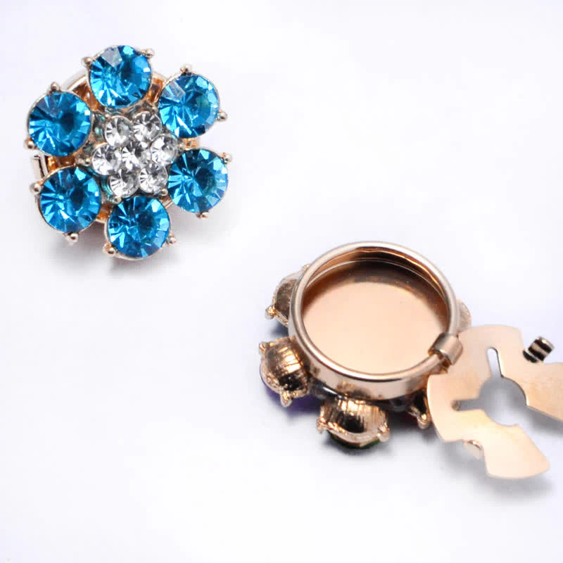 1 Pair Shiny Pearl Rhinestone Snap-On Button Covers - Image 13