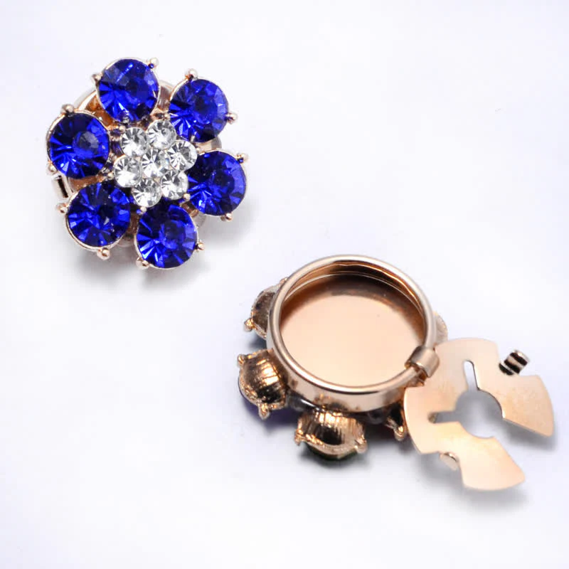1 Pair Shiny Pearl Rhinestone Snap-On Button Covers - Image 9