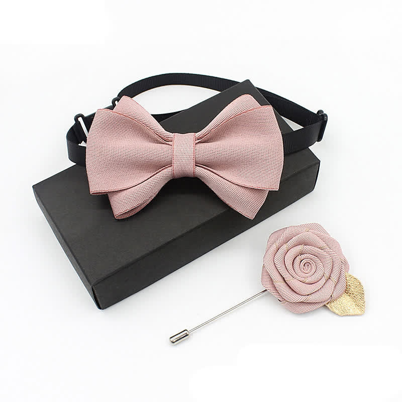 2Pcs Kid's Little Gentleman Multilayer Corsage Bow Tie Set - Image 10