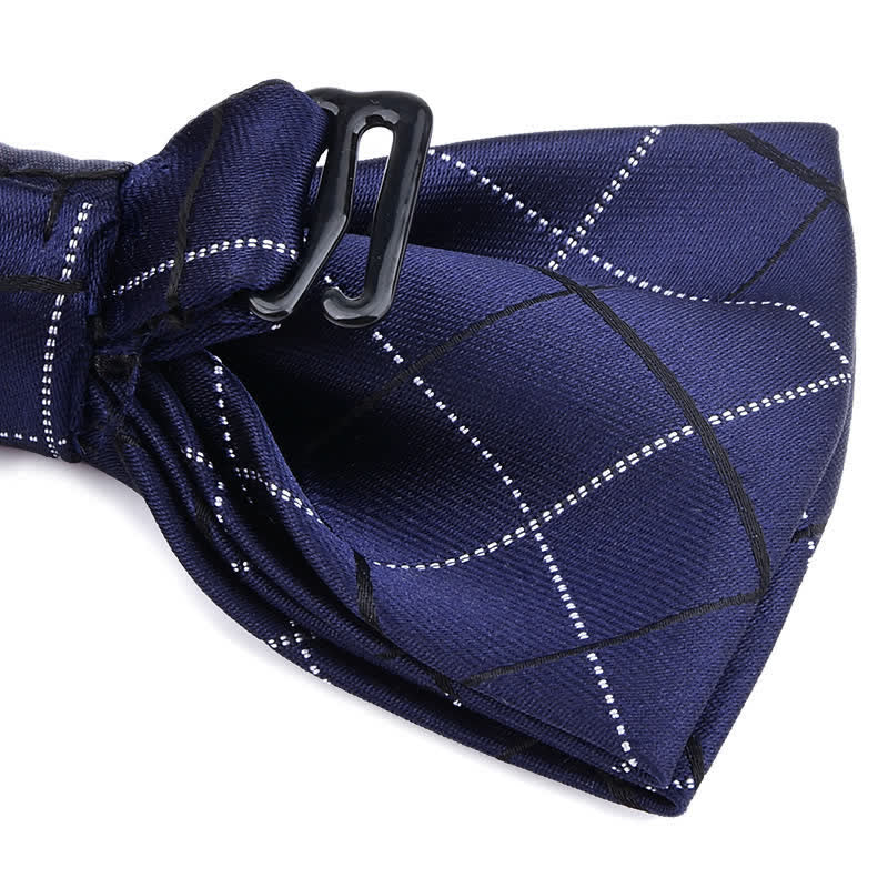 2Pcs Men's British Style Plaid Pattern Bow Tie Set - Image 4
