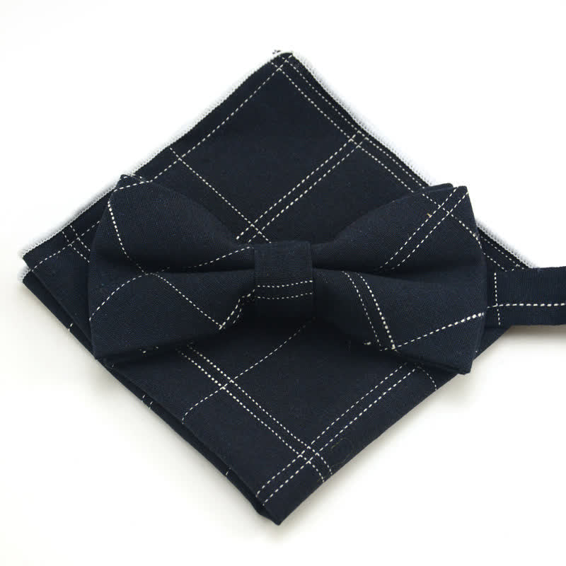 2Pcs Men's Classic Plaid Bow Tie Set - Image 4