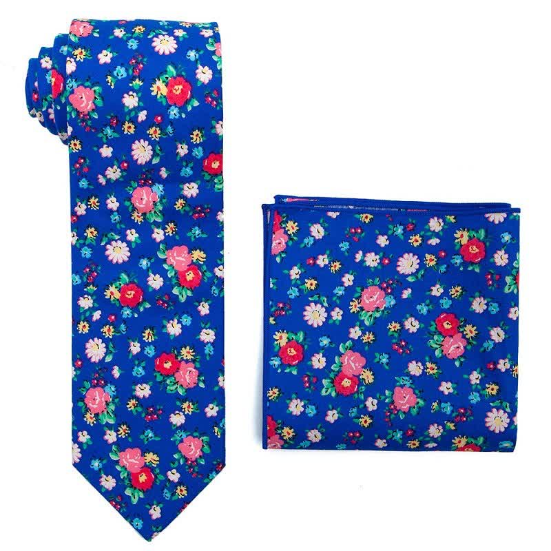 2Pcs Men's Daisy Rose Floral Necktie Set - Image 7