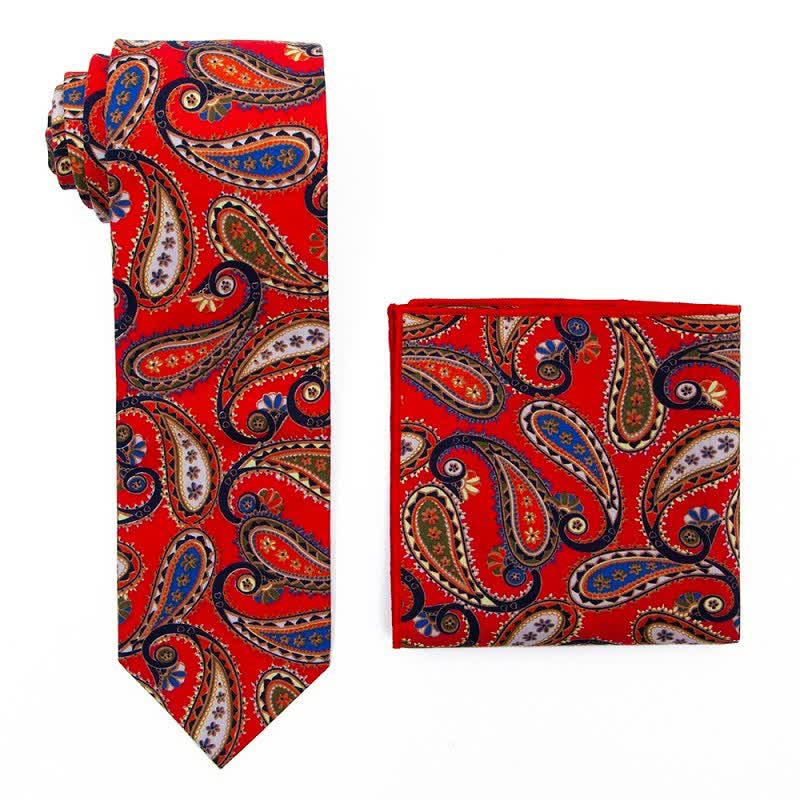 2Pcs Men's Exotic Paisley Necktie Set - Image 5