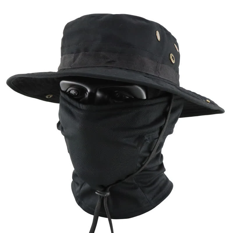 2Pcs Men's Head Cover Face Mask Camouflage Tactical Bucket Hat - Image 20