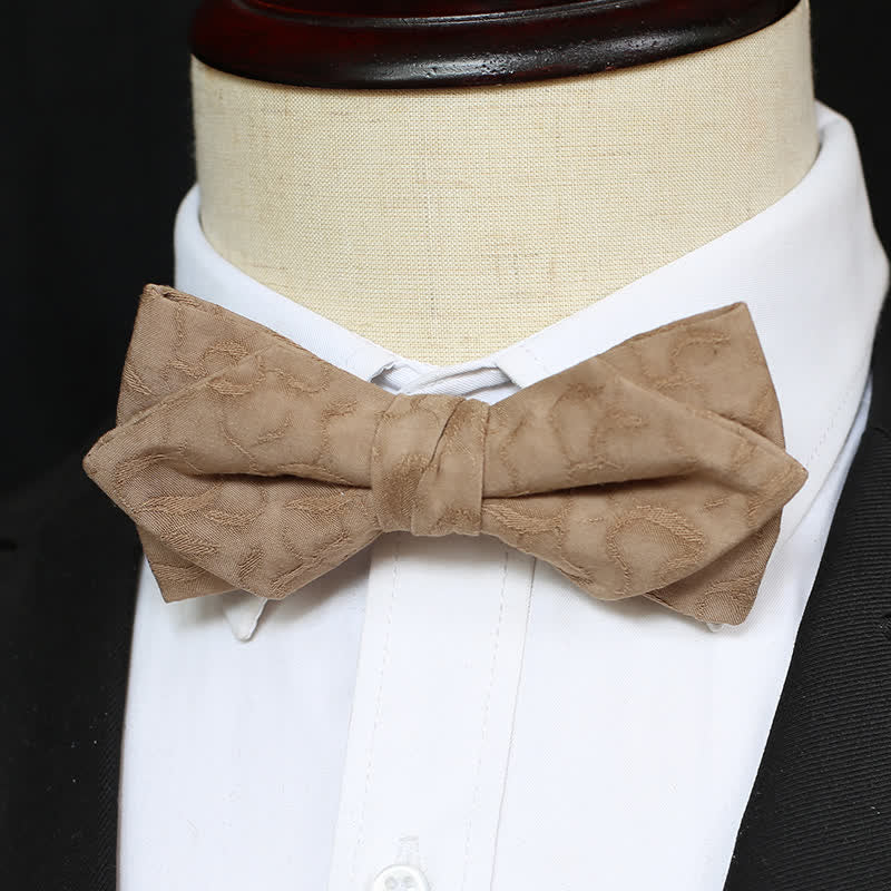Men's Khaki Vine Grain Bow Tie - Image 9