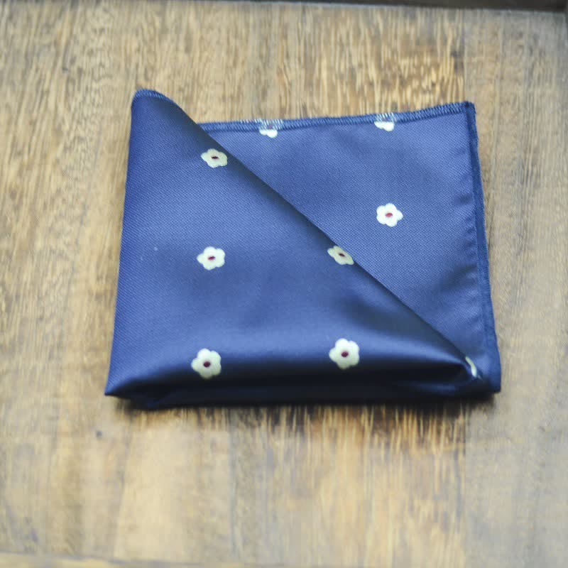 2Pcs Men's Mini Flower Printed Handkerchief Bow Tie - Image 4