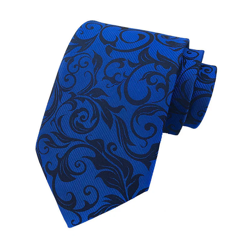 2Pcs Men's Plant Swirl Floral Necktie Set - Image 10