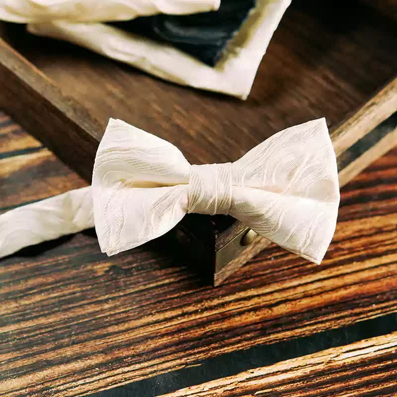 2Pcs Men's Three-Dimensional Vine Pattern Handkerchief Bow Tie - Image 3