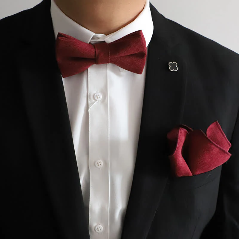 2Pcs Morandi Color System Handkerchief Bow Tie - Image 2