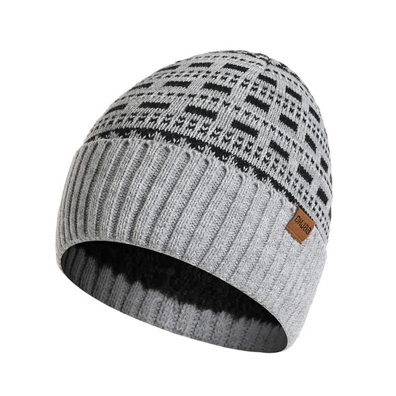 3Pcs Loose Double Layer Knit Hat Scarf Gloves Set - Image 5
