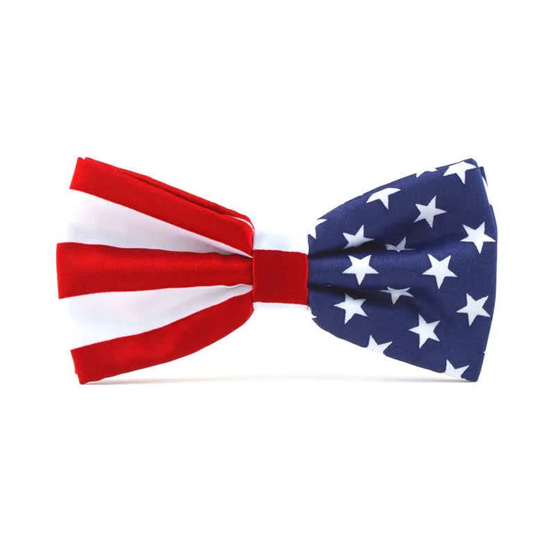3Pcs Men's American Flag Printed Bow Tie Hankerchief Necktie Set - Image 5