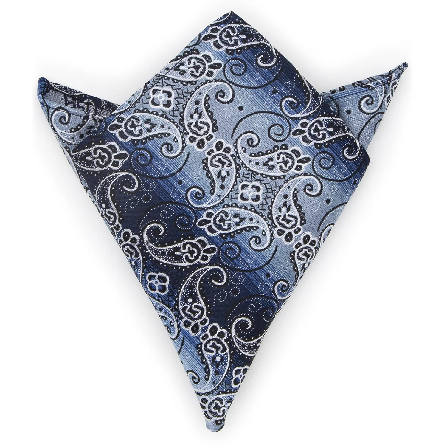 3Pcs Men's Blue Gradient Paisley Pattern Necktie Set - Image 6