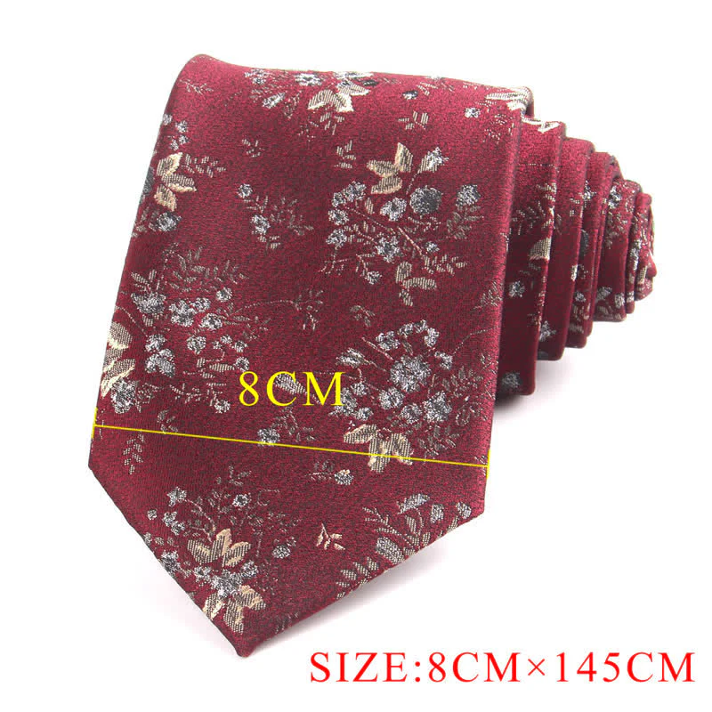3Pcs Men's Burgundy Series Pocket Square Necktie Bow Tie Set - Image 8