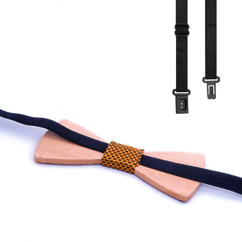 3Pcs Men's Christmas Tree Deer Pattern Wooden Bow Tie Set - Image 6