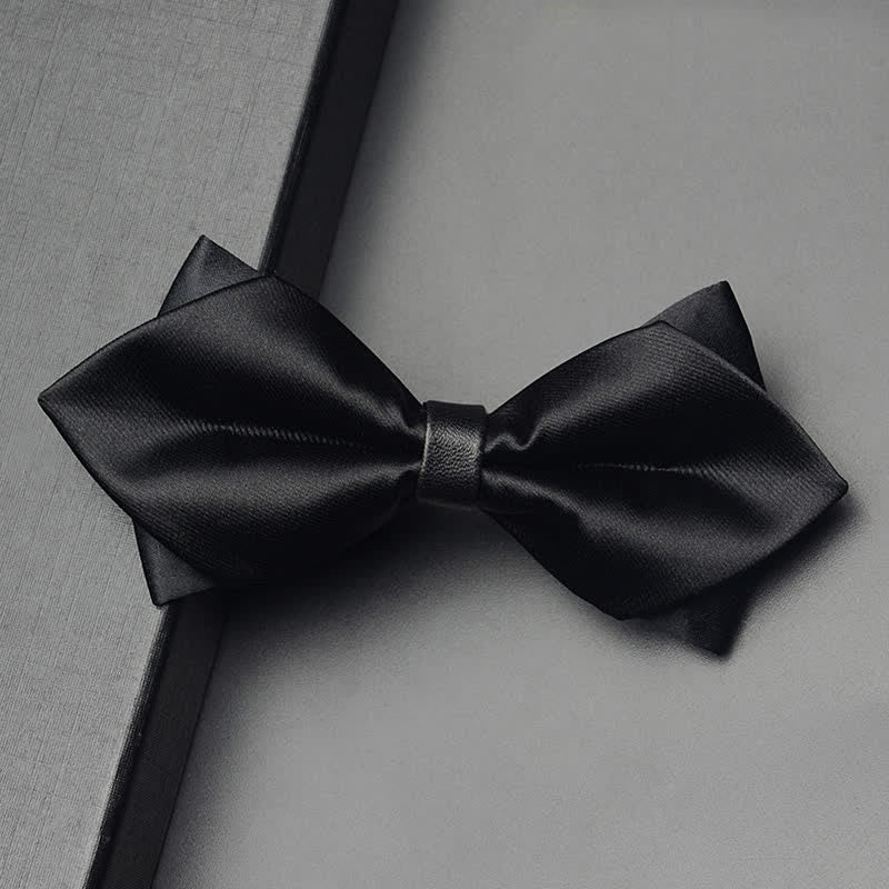 3Pcs Men's Classic Double Layered Pointed Bow Tie Set - Image 10