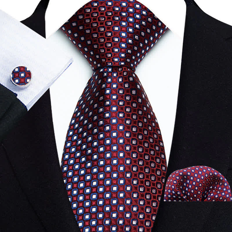 3Pcs Men's Dotted Pattern Formal Luxury Necktie Set - Image 2