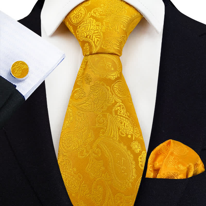 3Pcs Men's Exotic Paisley Necktie Set - Image 14