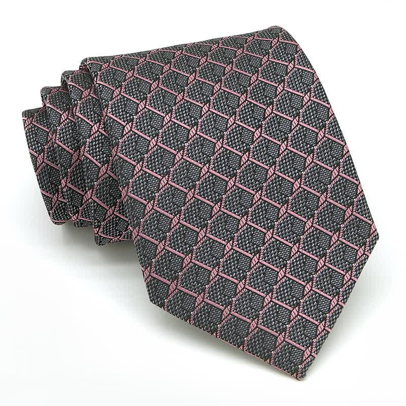 3Pcs Men's Gentlement Checked Plaid Necktie Set - Image 13