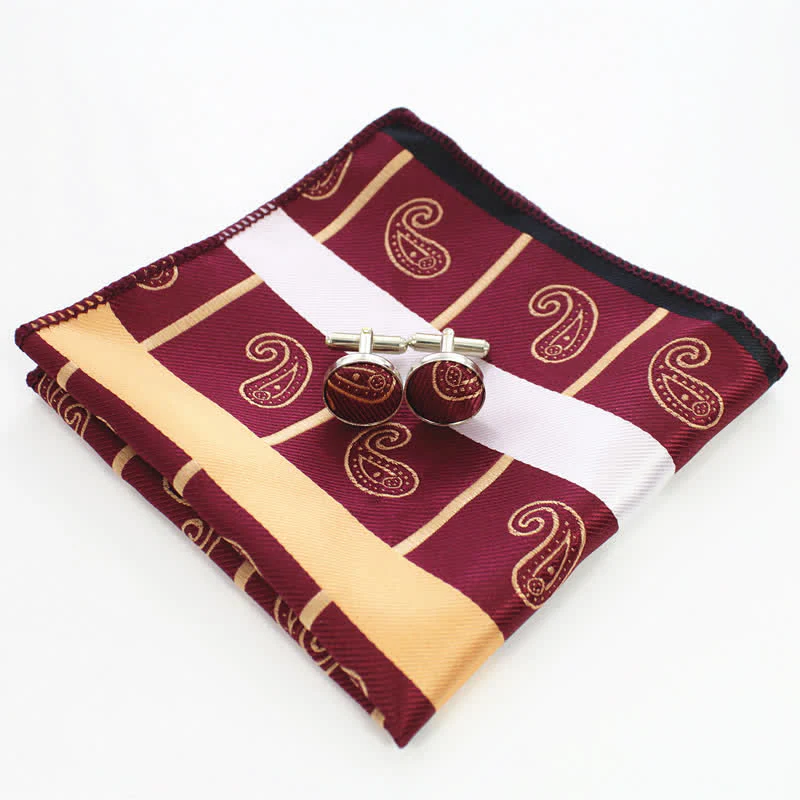 3Pcs Men's Striped Paisley Mixed Pattern Necktie Set - Image 3
