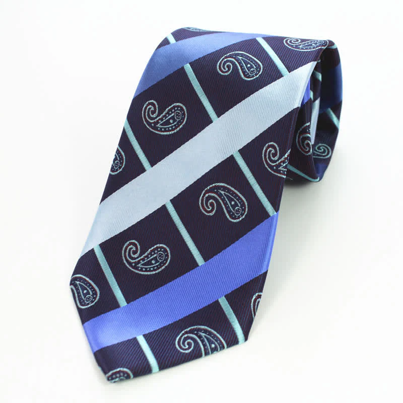 3Pcs Men's Striped Paisley Mixed Pattern Necktie Set - Image 5