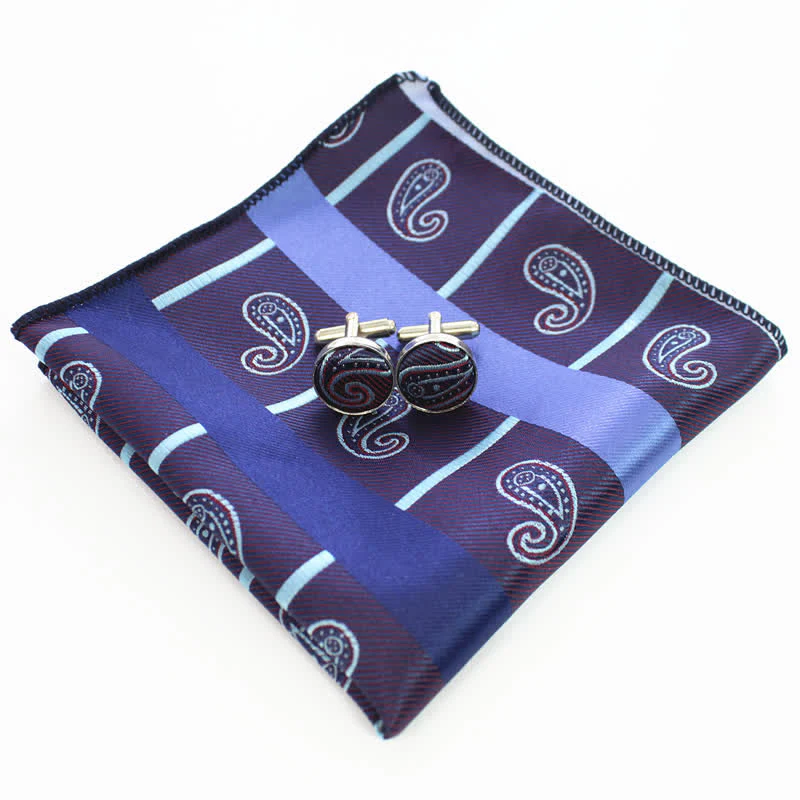 3Pcs Men's Striped Paisley Mixed Pattern Necktie Set - Image 6