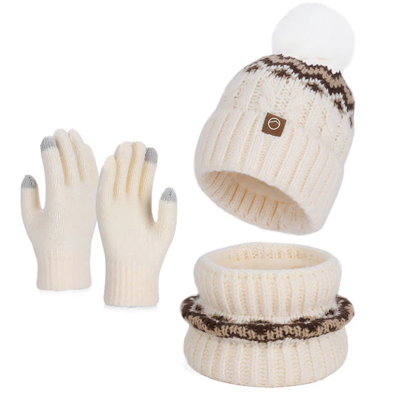 3Pcs Minimalist Style Hat Neck Gaiter Gloves Set - Image 5