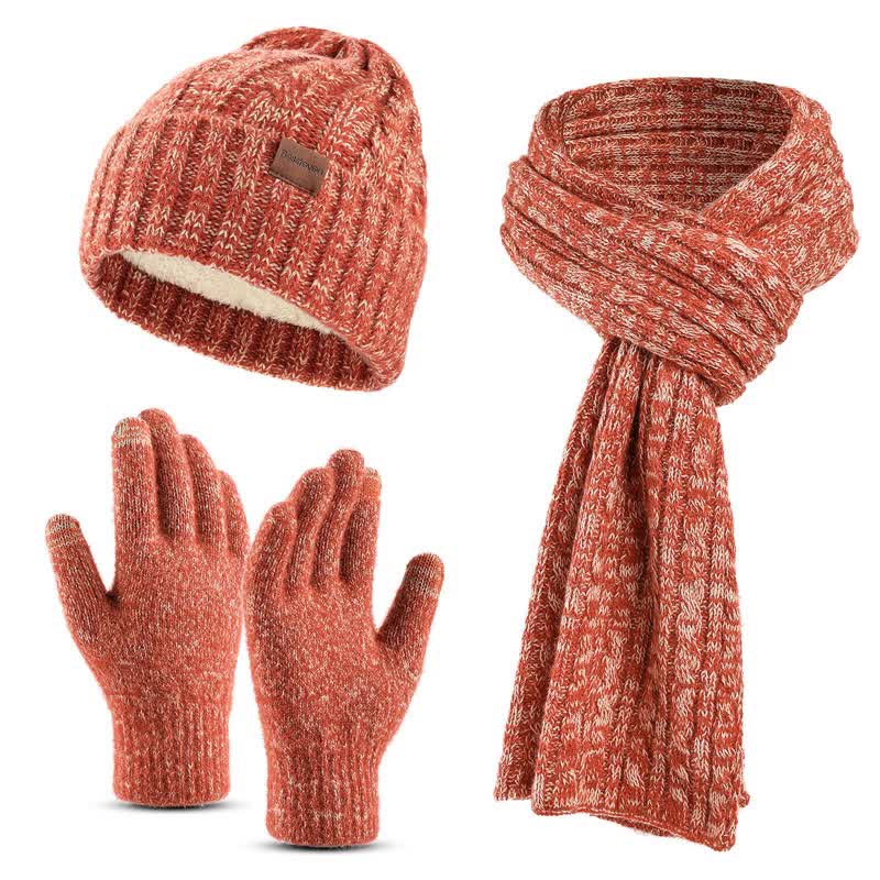 3Pcs Unisex Stylish Hat Long Scarf Touch Screen Gloves Set - Image 9