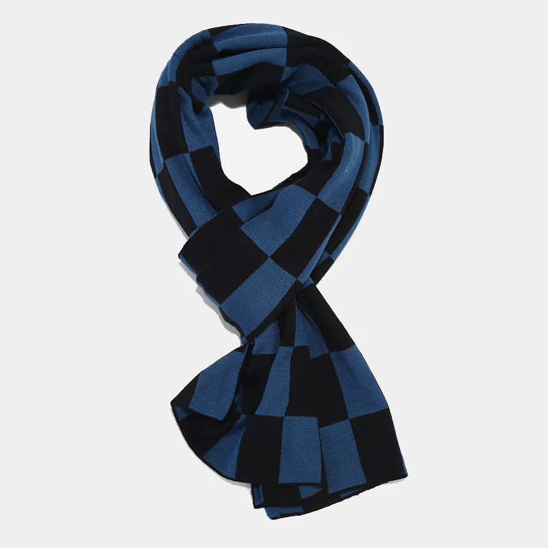 3Pcs Unisex Checkerboard Plaid Hat Scarf Gloves Set - Image 16