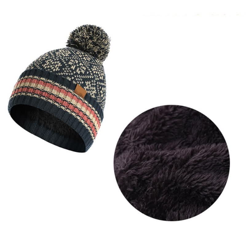 3Pcs Unisex Snowflake Hat Scarf Touchscreen Gloves Set - Image 8
