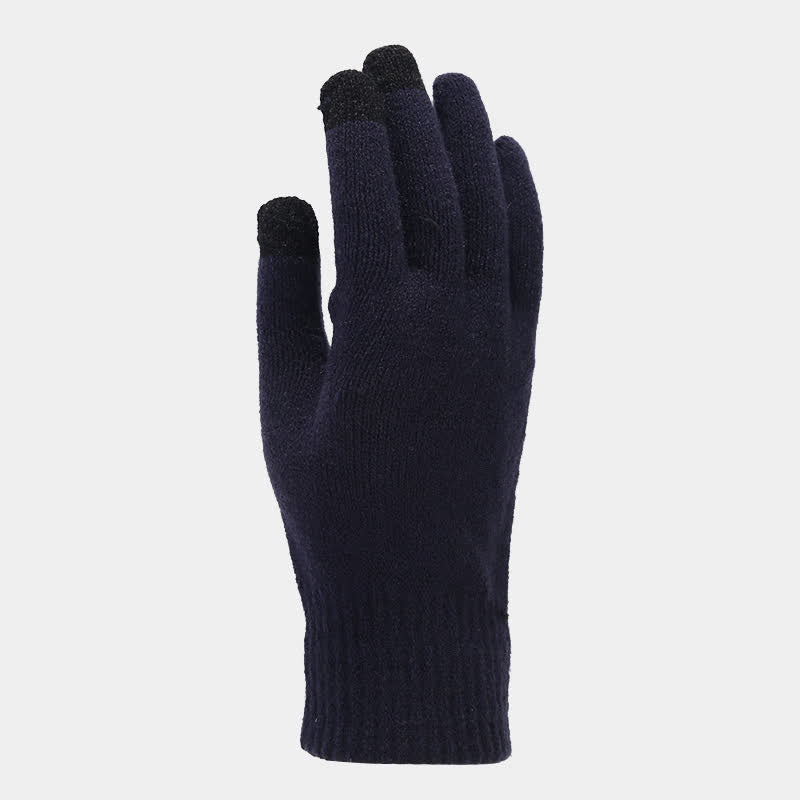 3Pcs Unisex Thickened Twill Knit Hat Scarf Gloves Set - Image 4