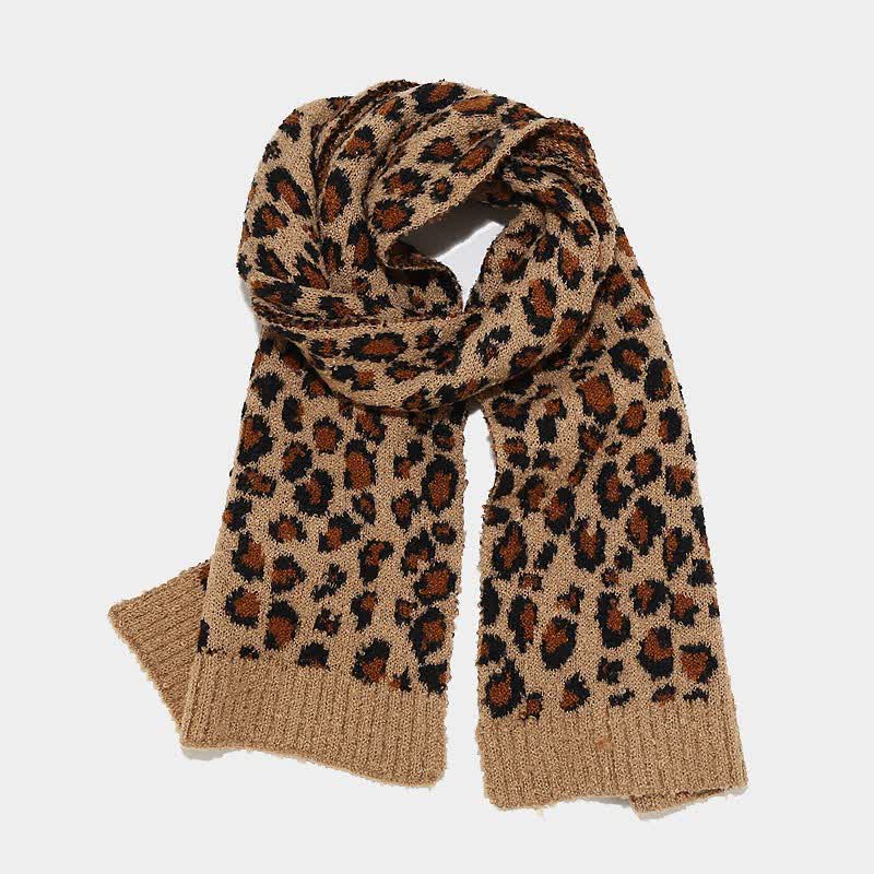 3Pcs Women's Leopard Print Hat Scarf Gloves Set - Image 4