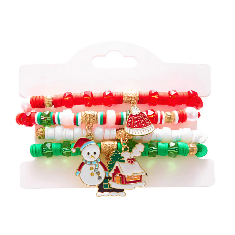 4Pcs Christmas Colored Woven Soft Ceramic Bracelet - Image 12
