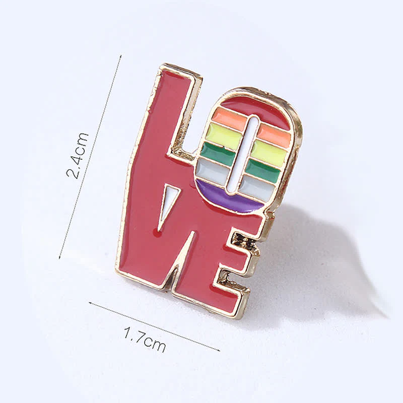 4Pcs Love Is Love Rainbow Flag Pride Brooch - Image 6