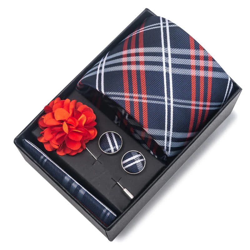 4Pcs Men's Classic Formal Pocket Squares Necktie Set - Image 10