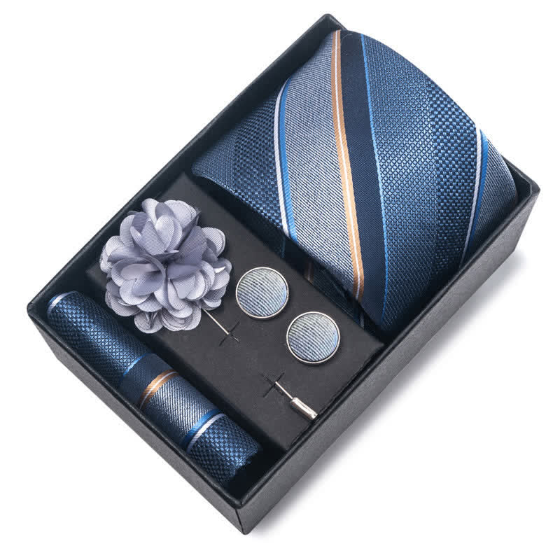 4Pcs Men's Classic Formal Pocket Squares Necktie Set - Image 12