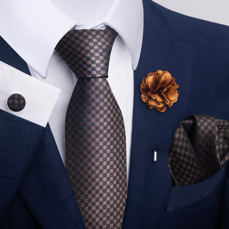 4Pcs Men's Classic Formal Pocket Squares Necktie Set - Image 13
