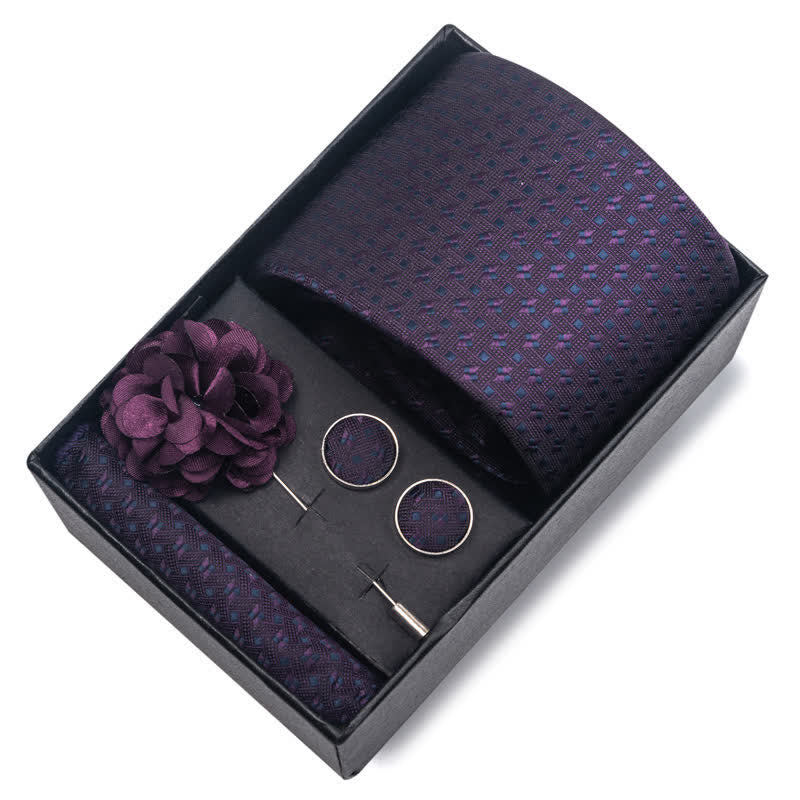 4Pcs Men's Classic Formal Pocket Squares Necktie Set - Image 16