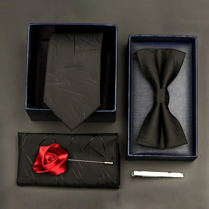 5Pcs Men's Formal Business Necktie Bow Tie Set - Image 5