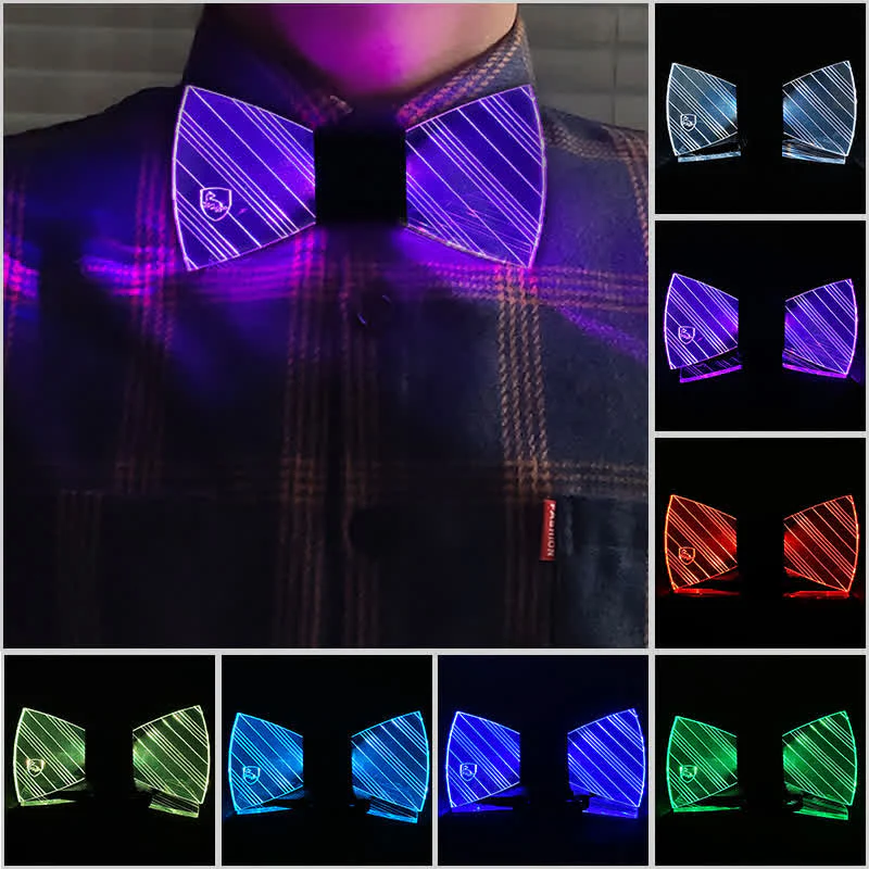 7 Colors Festival Luminous Preppy Acrylic Bow Tie