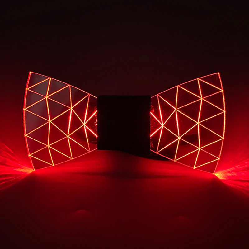 7 Colors Neon LED Diamond Pattern Acrylic Bow Tie - Image 5
