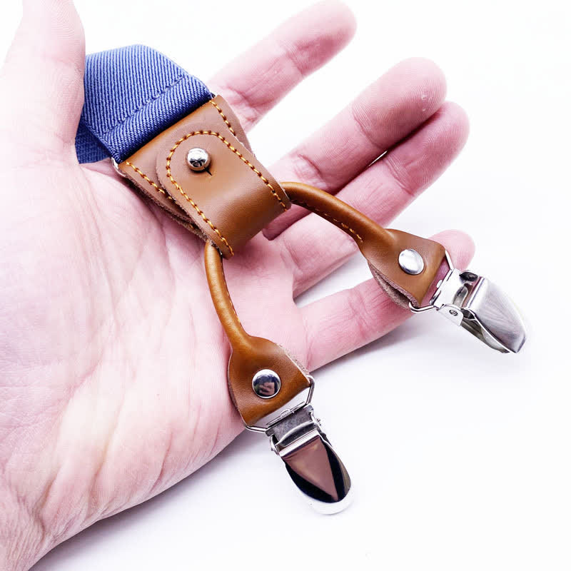 8Pcs Solid Color Combinable Buckle Adjustable Suspenders Set - Image 4