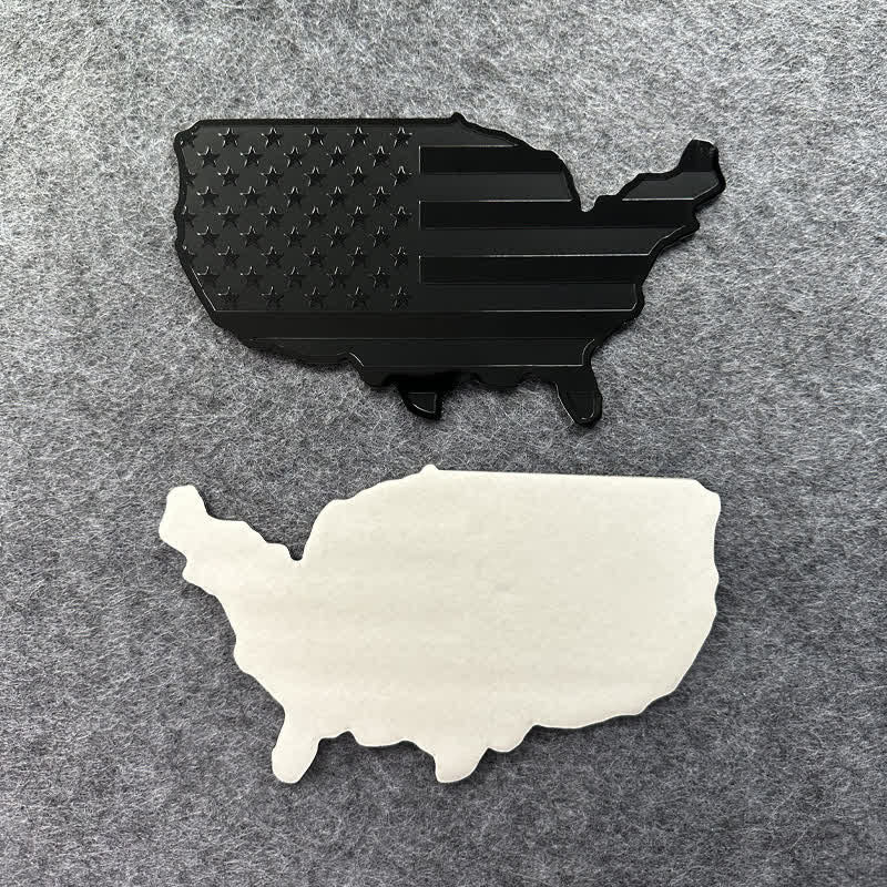 American Flag Map Metal Sticker Car Badge - Image 3