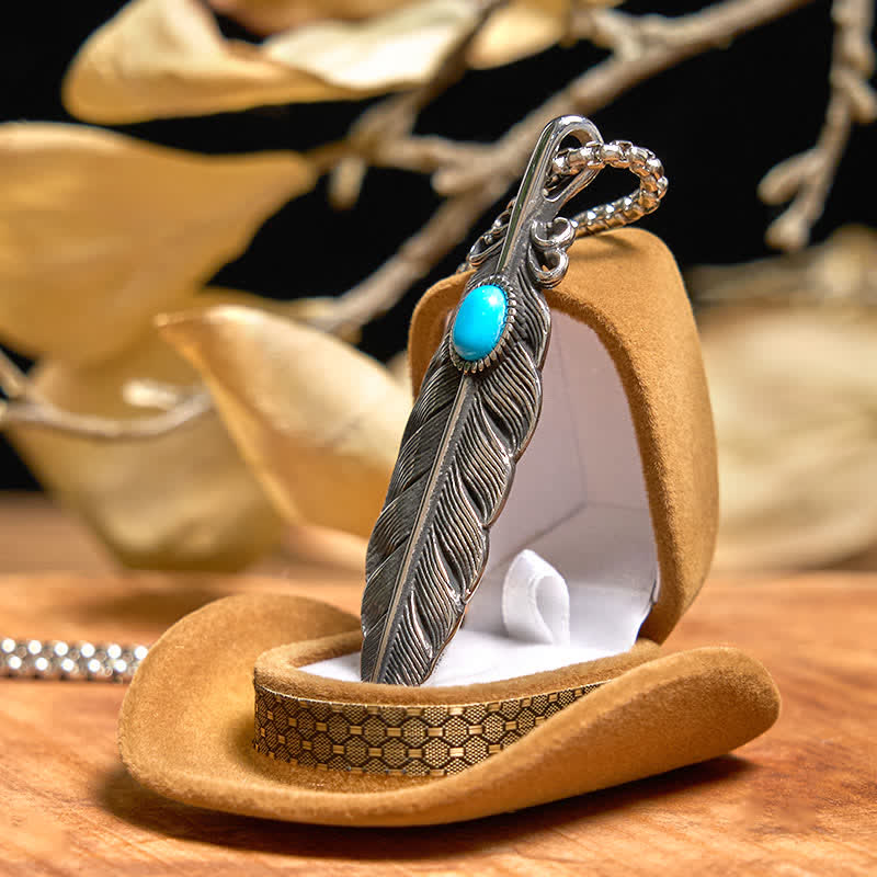 Angle Wing DIY Hidden Knife Belt Buckle Turquoise Feather Necklace Ring Bundle Set - Image 5