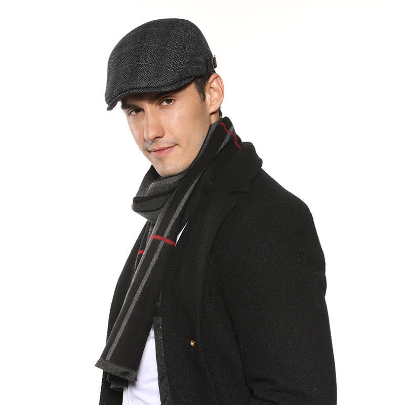 Artist Polar Fleece Plaid Flat Cap Beret - Image 3